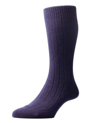 Chaussettes Pantherella bleu marine 85% cachemire