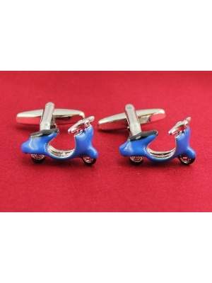 Boutons de manchette scooter de couleur bleue