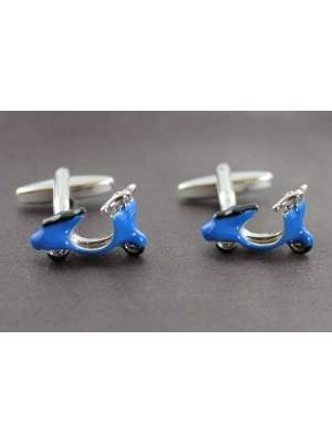 Boutons de manchette scooter de couleur bleue