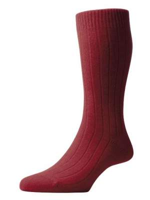 Chaussettes Pantherella bordeaux 85% cachemire