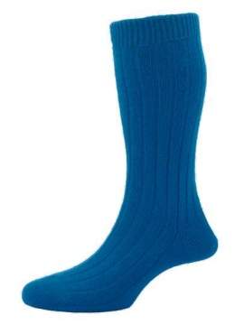 Chaussettes Pantherella turquoise 85% cachemire