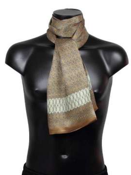 Foulard en soie pour homme marron clair imprimé cordes