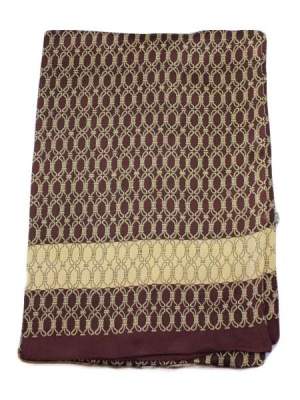 Foulard en soie pour homme marron foncé imprimé cordes dorées