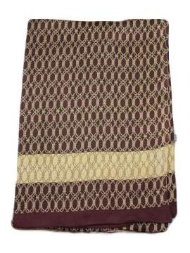 Foulard en soie pour homme marron foncé imprimé cordes dorées