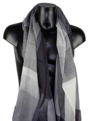 Etole en laine tons gris par rectangles