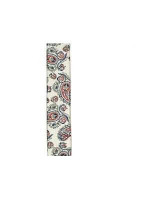 Bretelles 130 cm satinées blanches motif cachemire