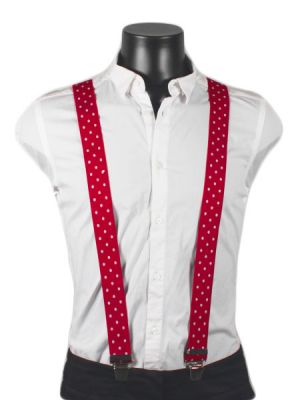 bretelles homme bordeaux à pois blancs