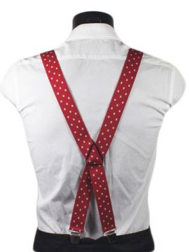 bretelles homme bordeaux à pois blancs